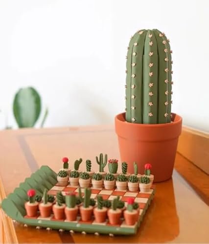 3D Printed 32PCS Cactus Chess Board Set Portable Travel Gift