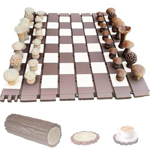 Magnetic Forest Mushrooms Chess, Forest Chess Set, Portable...