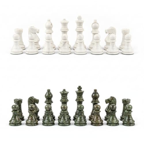 OceanicX Handcrafted Premium Marble Chess Pieces Set White...