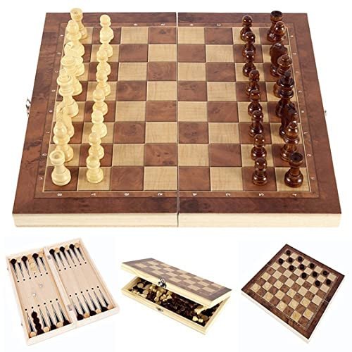 Chess Set,Folding Storage Wooden Chess Board Sets,17