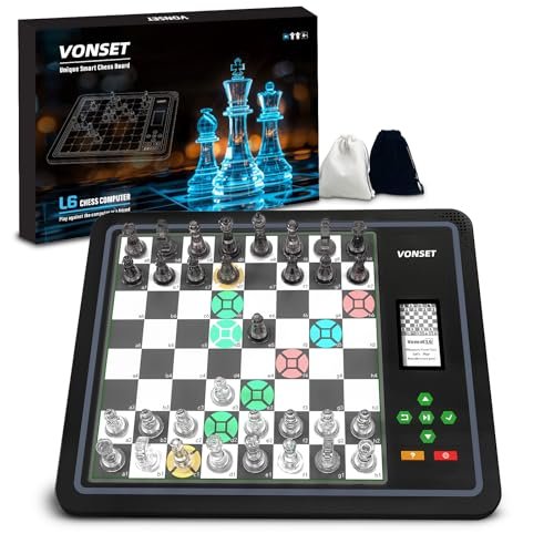 Vonset Electronic Chess Board L6 with LED Lights Computer...
