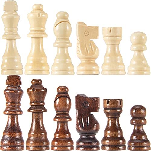 AMEROUS Wooden Chess Pieces Only, 32 Pieses, Staunton Style.