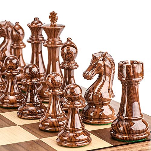 AMEROUS High Polymer Weighted Chess Pieces with 4.25-inch...