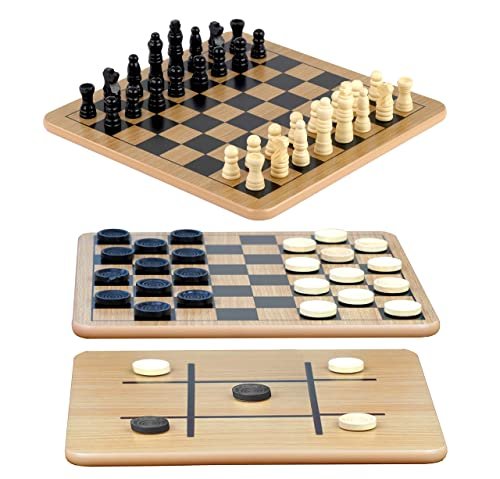 Regal Games - Reversible Wooden Board for Chess and...