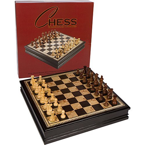 Adrienne Chess Inlaid Burl Wood Board Game Large Weighted...