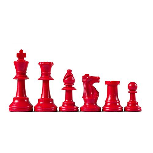 Wholesale Chess Staunton Colored Chess Pieces (Red)