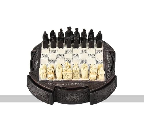 Isle of Lewis Chess Set - Compact Resin Cabinet