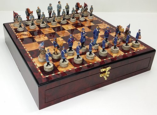 HPL US American Civil War Generals Chess Set with Board