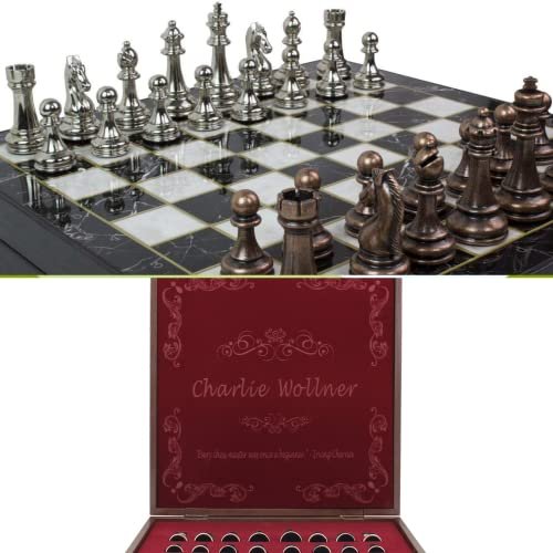 Antochia Crafts 14 Inches Personalized Chess Set, Metal...