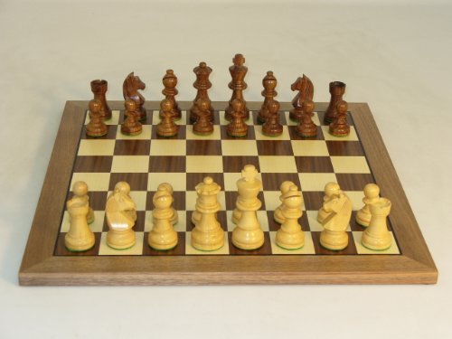 WorldWise Wooden Chess Set with Walnut/Maple Board and...