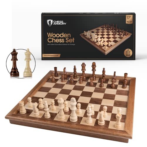 Chess Armory Wooden Chess Set – 17-Inch Large Board