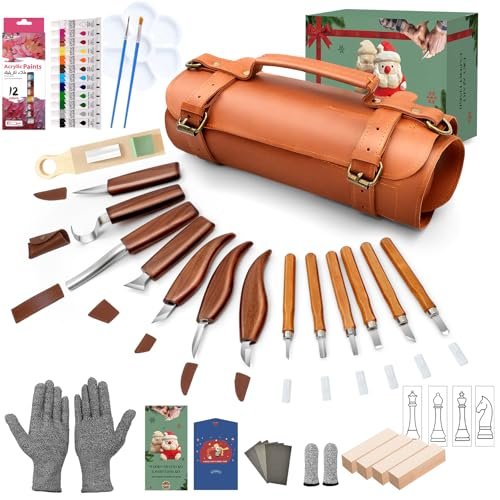 COZYGIFT Wood Carving Kit for Adults & Teens, Complete Set.