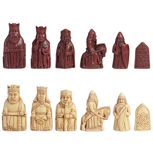 Veronese Design Isle of Lewis Chess Set Hand Painted Resin