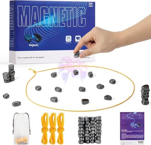 Magnetic Chess Set with 32 Travel-Stones, 3 Strings and...
