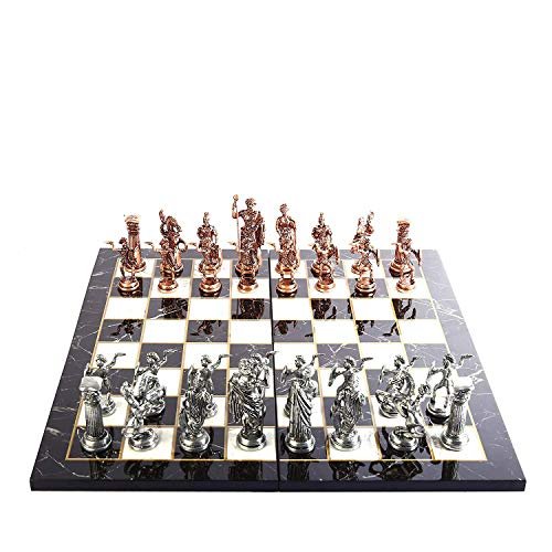 Historical Antique Copper Rome Figures Metal Chess Set for...