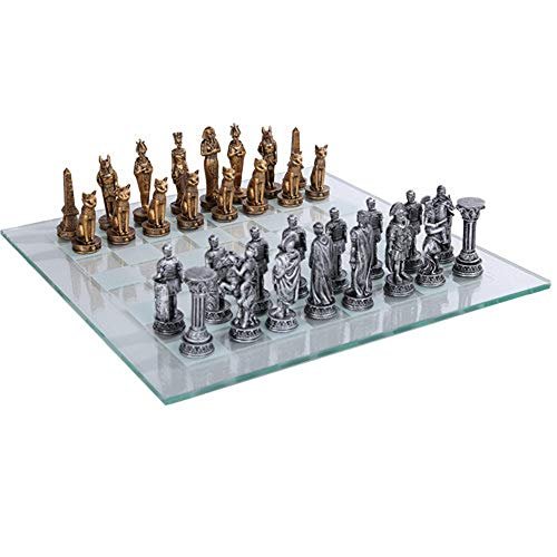 Pacific Giftware Romans Vs Egyptians Chess Set with Glass...