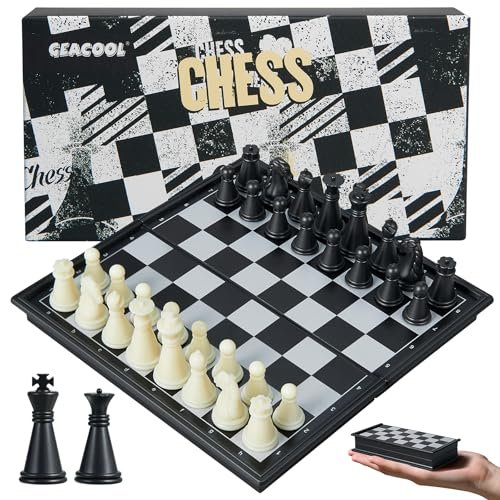 GEACOOL Mini Travel Chess Set - 5.1 Inches Magnetic Folding