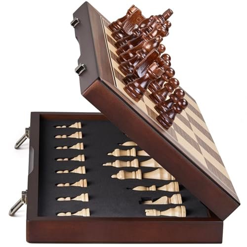 AMEROUS 15'' Magnetic Wooden Chess Set for Adults and Kids.