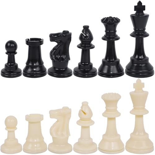 Juegoal Plastic Chess Pieces Only, 32 Pieces, 3.75-Inch...
