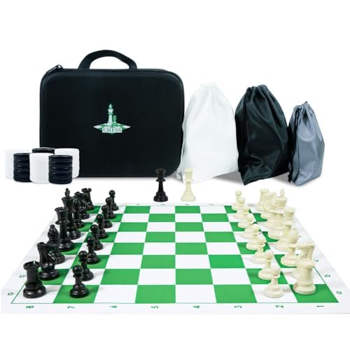 Travel Chess Set 20'' Silicone Chess Board-3.75'' King...