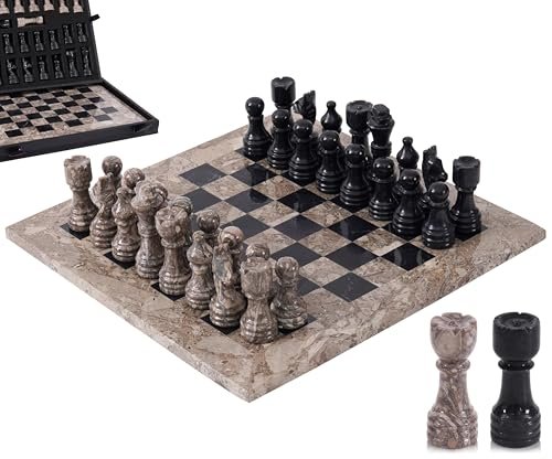 Marble Chess Set for Adults 30 cm Handmade Oceanic.