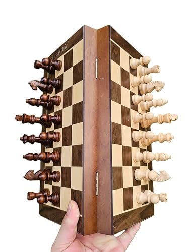 12-inch Magnetic Wooden Chess Set Unique Chess Board...