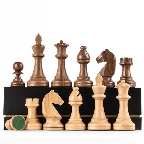 A&A Premium Triple Weighted Staunton Wooden Chess Pieces,...