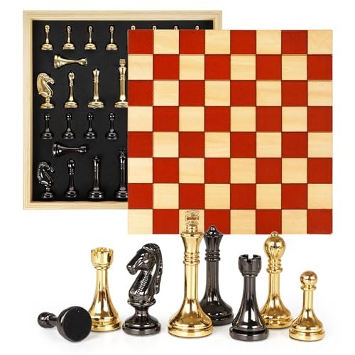 Metal Chess Set for Adults & Kids with Storage Case.