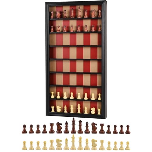Giant Wall Mounted Board Game Wooden Chess Set Display...