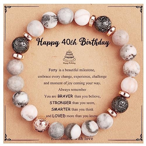 Yiyang 40th Birthday Gifts for Women Natural Stone Beaded...