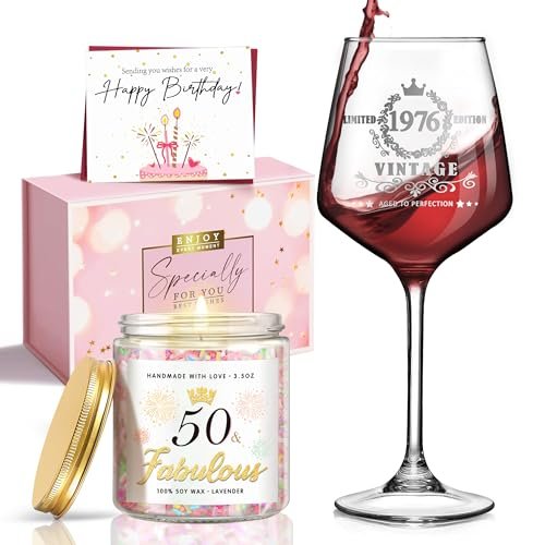 LUCOTIYA 50th Birthday Gifts for Women 50th Vintage 1976