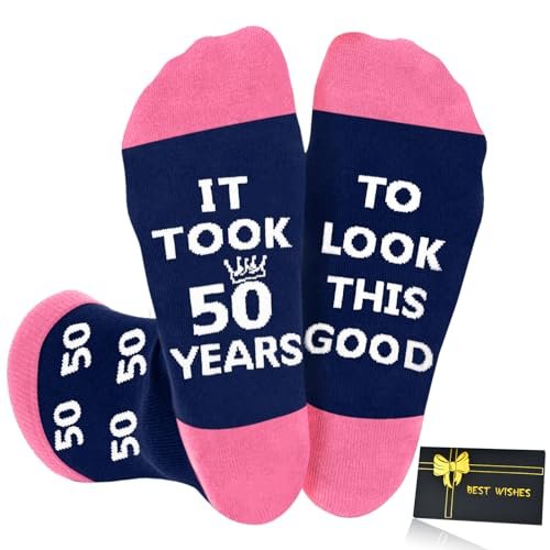 50th Birthday Gifts for Her - Funny Socks for Women