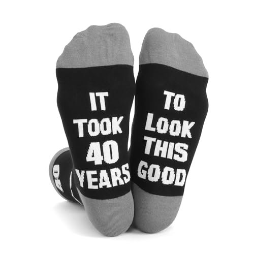 Bibalabili Men Fun Crews Socks for 40th Birthday Gifts