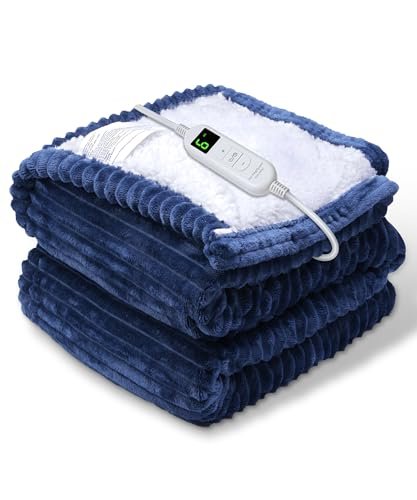 YONJION Electric Heated Blanket Throw, Heating Blanket with...