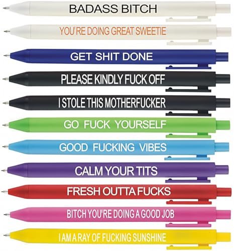 Cityhermit 11Pcs Funny Adult Ballpoint Pen Set, Swear Word...