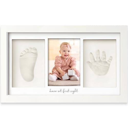KeaBabies Baby Hand and Footprint Kit - Clay Keepsake Frame