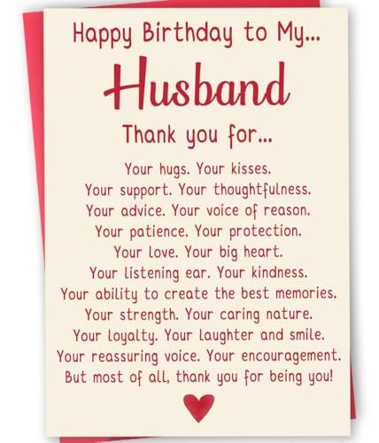 Romantic Birthday Card Gift for Husband, Unique Card from...