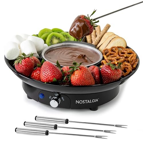 Nostalgia Electric Fondue Party Set – 10 oz Melting Pot