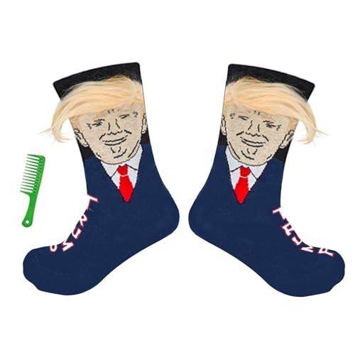 T Legend Donald Socks With Hair, Funny Republican Novelty...