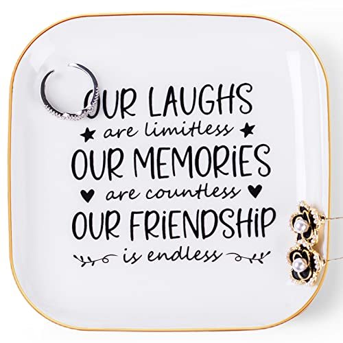 Piudee Friendship Gifts for Women Best Friend Jewelry Dish