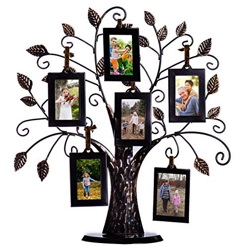 Klikel Family Tree Picture Frame Stand with 6 Hanging Frames