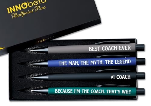InnoBeta Coach Gifts Ballpoint Pen Set of 4 Funny Pens
