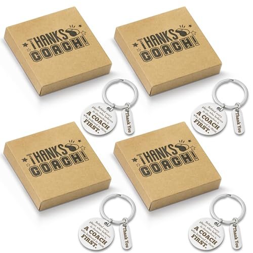 WATINC Coach Appreciation Keychain Gift Set, 4Pcs Baseball...
