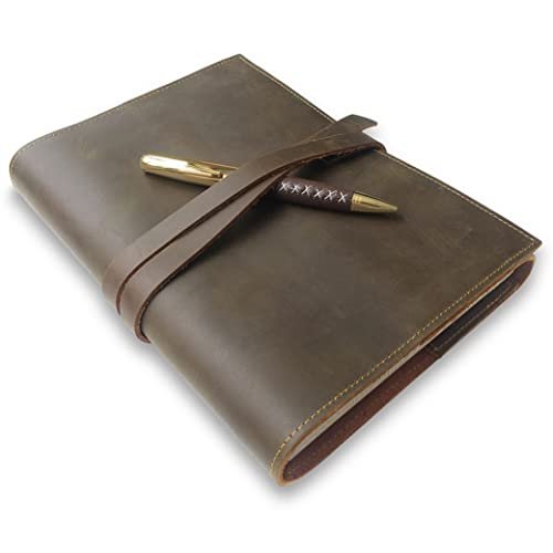 Leather Bound Journal for Men and Women, Handmade Gift Set