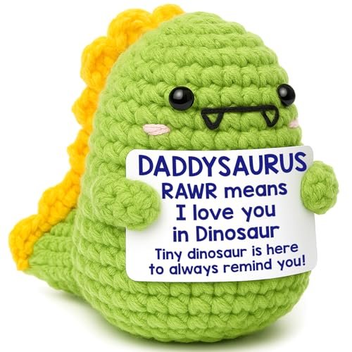 OCCdesign Mini Dad Gifts for Birthday Funny Crochet Dinosaur