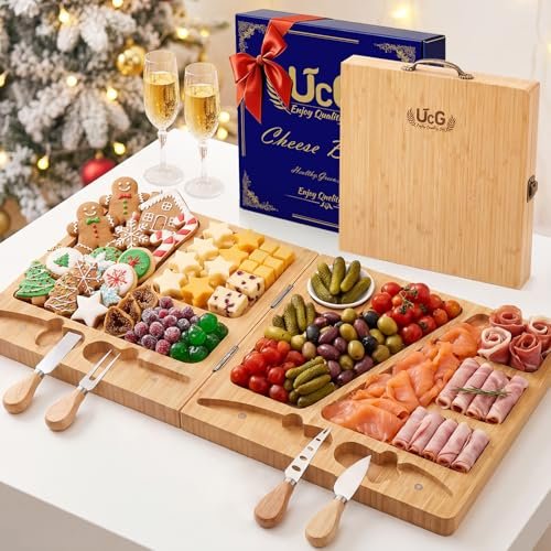 UTCG Charcuterie Board Gifts for Women: Bamboo Folding...