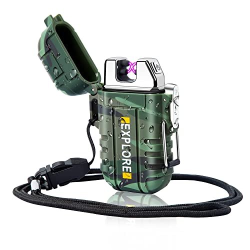 LcFun Waterproof Electric Dual Arc Lighter USB Rechargeable...