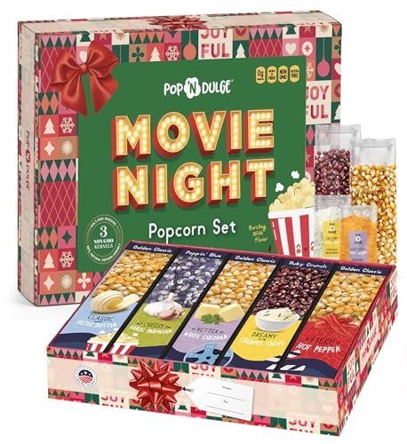 Movie Night Christmas Gifts - Holiday Popcorn 10 Pack Set