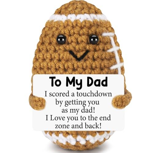 Dad Gifts from Daughter Son Wife, Positive Crochet Football...