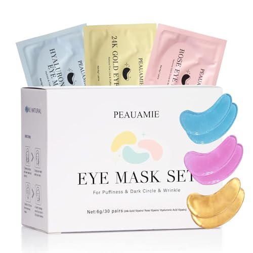 PEAUAMIE Under Eye Patches Gold and Hyaluronic Acid for...